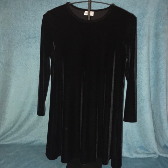 Black Velvet Mini Dress - Picture 1 of 3